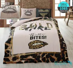 سرویس لحاف روتختی سه بعدی مدل پلنگی برند Turkaz کد 1085 یک نفره 4 تکه