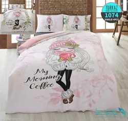سرویس لحاف روتختی سه بعدی مدل دل آسا برند Turkaz کد 1074 یک نفره 4 تکه