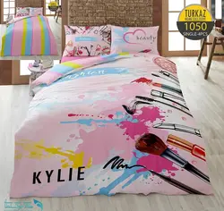 سرویس لحاف روتختی مدل makeup برند Turkaz یک نفره 4 تکه طرح 1050