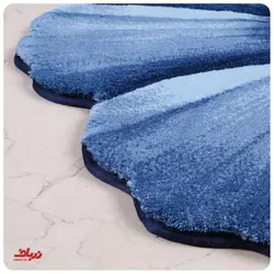 فرش سه بعدی زرباف طرح گلپر رنگ آبی