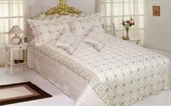 سرویس روتختی پنبه دوزی تافته پولک سفید