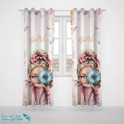 پرده پانچی اتاق کودک طرح دونات کد A3043