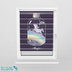 پرده زبرا اتاق کودک طرح رنگین کمان کد A3053