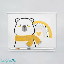 پرده شید اتاق کودک طرح خرس قطبی کد A3055