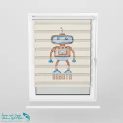 پرده زبرا اتاق کودک طرح ربات کد A3050