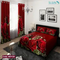 روتختی طرح رز قرمز دونفره کد BD1130