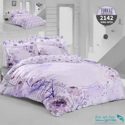 روتختی طرح گل بنفشه دو نفره برند Turkaz کد 2142