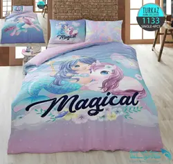 روتختی طرح پری دریایی و یونیکورن یک نفره برند Turkaz کد 1133