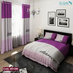 روتختی طرح یاسی و بنفش دونفره کد BD1296