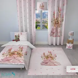 روتختی اتاق کودک طرح ملکه صورتی سایز یکنفره کد A3134