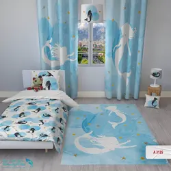 روتختی اتاق کودک طرح پری دریایی سایز یکنفره کد A3135