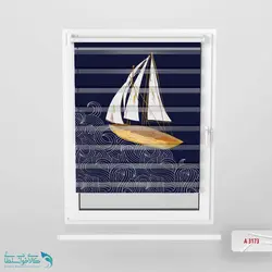 پرده زبرا اتاق کودک طرح قایق و لنگر کد A3173