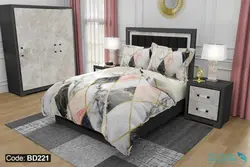 روتختی طرح لوزی سنگ مرمر برند دکو کد BD221 | دارای قابلیت تغییر رنگ پشت لحاف و ملحفه