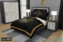 روتختی طرح versace برند دکو کد BD27 | دارای قابلیت تغییر رنگ پشت لحاف و ملحفه