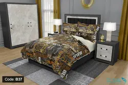 روتختی طرح حروف انگلیسی برند دکو کد B37 | دارای قابلیت تغییر رنگ پشت لحاف و ملحفه