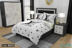 روتختی طرح Louis Vuitton برند دکو کد BD213 | دارای قابلیت تغییر رنگ پشت لحاف و ملحفه