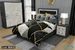 روتختی طرح هندسی سنگ مرمر برند دکو کد BD412 | دارای قابلیت تغییر رنگ پشت لحاف و ملحفه
