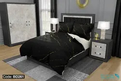 روتختی طرح سنگ مرمر طلاکوب برند دکو کد BD261 | دارای قابلیت تغییر رنگ پشت لحاف و ملحفه