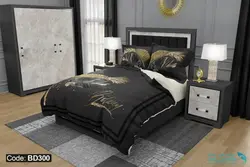 روتختی طرح برگ برند دکو کد BD300 | دارای قابلیت تغییر رنگ پشت لحاف و ملحفه