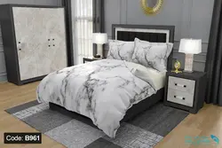 روتختی طرح سنگ مرمر برند دکو کد B961 | دارای قابلیت تغییر رنگ پشت لحاف و ملحفه