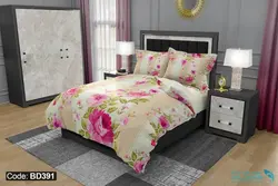 روتختی طرح گل رز برند دکو کد BD391 | دارای قابلیت تغییر رنگ پشت لحاف و ملحفه