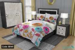 روتختی طرح گل کاغذی برند دکو کد B141 | دارای قابلیت تغییر رنگ پشت لحاف و ملحفه