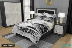 روتختی طرح سیاه و سفید کلاسیک برند دکو کد BD335 | دارای قابلیت تغییر رنگ پشت لحاف و ملحفه