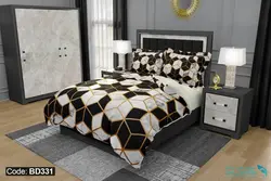 روتختی طرح مکعب برند دکو کد BD331 | دارای قابلیت تغییر رنگ پشت لحاف و ملحفه