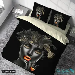 روتختی طرح چهره برند دکو کد B199 | دارای قابلیت تغییر رنگ پشت لحاف و ملحفه