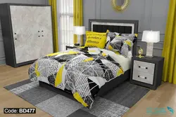 روتختی طرح هندسی برند دکو کد BD477 | دارای قابلیت تغییر رنگ پشت لحاف و ملحفه