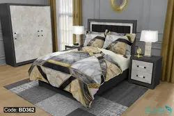 روتختی طرح هندسی سنگ مرمر برند دکو کد BD362 | دارای قابلیت تغییر رنگ پشت لحاف و ملحفه