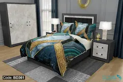 روتختی طرح هندسی سنگ مرمر برند دکو کد BD361 | دارای قابلیت تغییر رنگ پشت لحاف و ملحفه