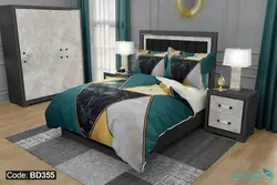 روتختی طرح هندسی سنگ مرمر برند دکو کد BD355 | دارای قابلیت تغییر رنگ پشت لحاف و ملحفه