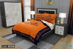 روتختی طرح hermes برند دکو کد BD348 | دارای قابلیت تغییر رنگ پشت لحاف و ملحفه