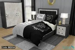 روتختی طرح boss برند دکو کد BD314 | دارای قابلیت تغییر رنگ پشت لحاف و ملحفه