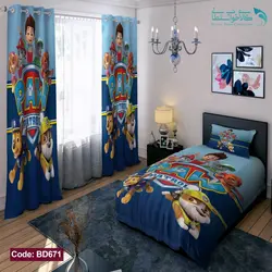 روتختی طرح سگ های نگهبان آبی یکنفره کد BD671