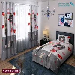 روتختی طرح دو دختر لایف استایل یکنفره کد BD1008