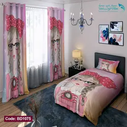 روتختی طرح دختر پاپیون به سر یکنفره کد BD1075
