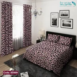 روتختی طرح پلنگی صورتی دو نفره کد BD689