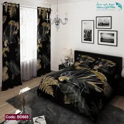 روتختی طرح برگ انجیری طلایی دو نفره کد BD665