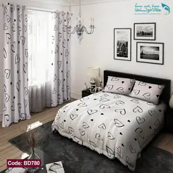 روتختی طرح قلب قلبی سفید دو نفره کد BD780