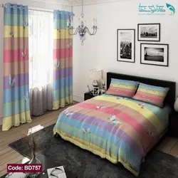 روتختی طرح رنگی رنگی دو نفره کد BD757