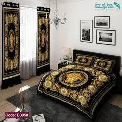 روتختی طرح Versace طلایی دو نفره کد BD958