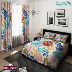 روتختی طرح برگ های رنگی دو نفره کد BD940