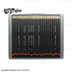 ست مداد طراحی درونت 24 عددی جعبه فلز | فروشگاه سایه روشن