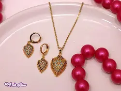 نیم ست تراش خورده طرح طلا N8141 | فروشگاه بدلیجات سناتور مد