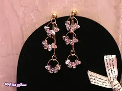 گوشواره سواروسکی کریستال صورتی G5127 | فروشگاه سناتور مد