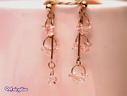 گوشواره سواروسکی کریستال صورتی G5127 | فروشگاه سناتور مد