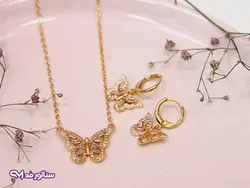 نیم ست طرح پروانه N8126 | فروشگاه اکسسوری سناتور مد