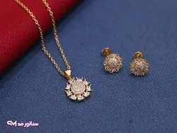 نیم ست جواهر طلایی N8118 | فروشگاه اکسسوری سناتور مد